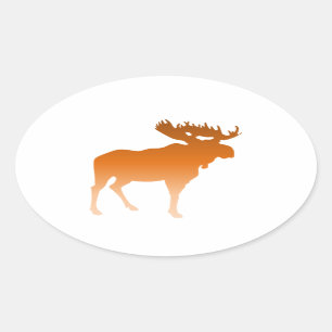 Oranje Moose Ovale Sticker
