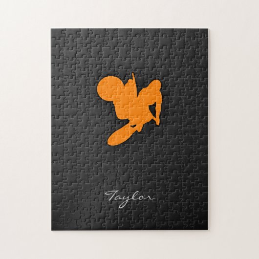 Oranje Motocross Legpuzzel (Verticaal)