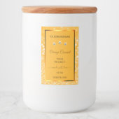 Oranje mousserende glitteretiketten diamanten voedselcontainer etiket (Voorkant)