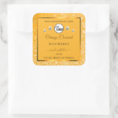 Oranje mousserende glitteretiketten Logo juwelen Vierkante Sticker (Tas)