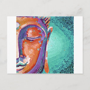 Oranje mozaïekgezicht briefkaart