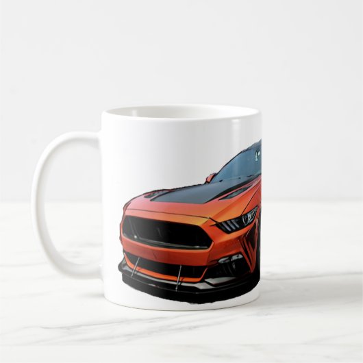 Oranje Mustang S550 Koffiemok (Links)