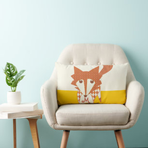Oranje Mustard Yellow Monogram met gestyliseerde F Kussen