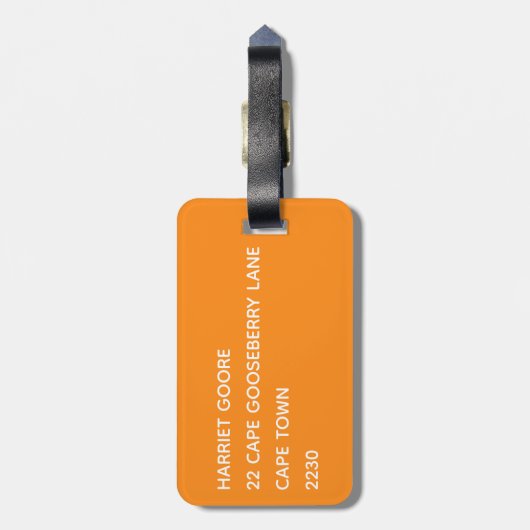 Oranje naam Namaqua Bagagelabel (Achterkant verticaal)