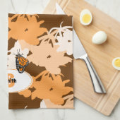 Oranje naam van de geblindeerde monoarch-vlinder theedoek (Quarter Fold)