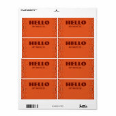 oranje naambadge etiket (Full Sheet)