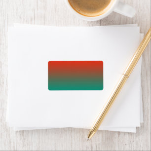 Oranje naar teal Ombre Design Etiket
