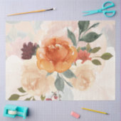 Oranje najaar waterverf floraal tissuepapier (Craft)