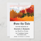Oranje najaar Waterverf landschap sparen de datum Save The Date (Voorkant)