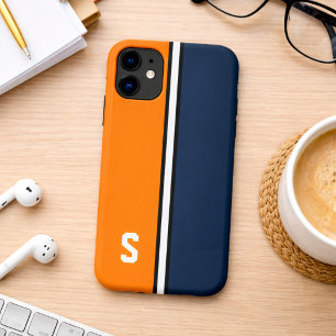 Oranje & Navy Blue Hogeschoolkleuren  iPhone 11 Hoesje