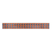 Oranje Navy Blue Waterverf Pattern Grosgrain Lint (Voorkant)