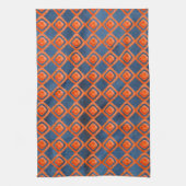 Oranje Navy Blue Waterverf Pattern Theedoek (Verticaal)