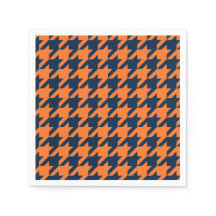 Oranje/Navy Houndstooth