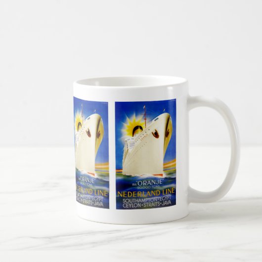 Oranje ~ Nederland Line Koffiemok (Rechts)