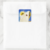 Oranje ~ Nederland Line Vierkante Sticker (Tas)