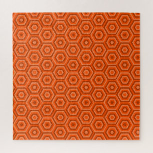 Oranje nesten Hexagons Jigzaag Puzzle Legpuzzel