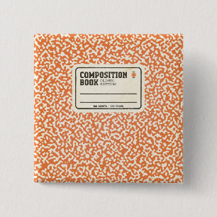 Oranje Notitieboek Vierkante Button 5,1 Cm
