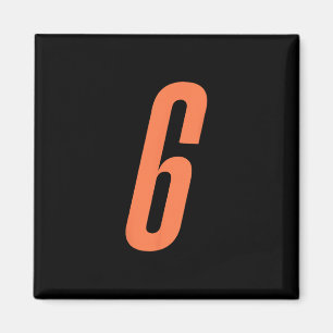 Oranje Nummer 6 7 Grappige Meme Halloween Matching Magneet