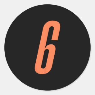 Oranje Nummer 6 7 Grappige Meme Halloween Matching Ronde Sticker