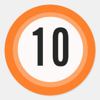 Oranje nummer Sticker