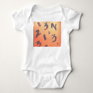 Oranje nummers ontwerp voor baby pak. romper