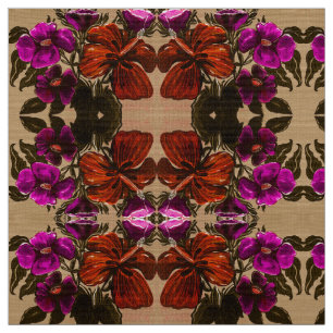 Oranje Nutmeg Lilly Fabric Stof