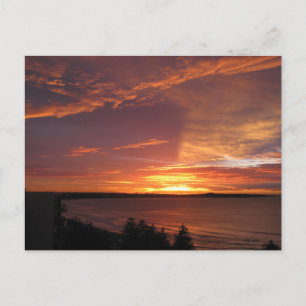 Oranje Oceaan Zonsondergang Fotografie Briefkaart