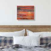 Oranje oceaan zonsondergang schilderij canvas afdruk (Insitu (Slaapkamer))