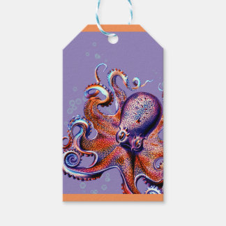 Oranje Octopus Gift Label Cadeaulabel