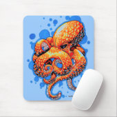 oranje octopus - muismat (Met muis)