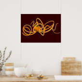 Oranje octopus poster (Keuken)