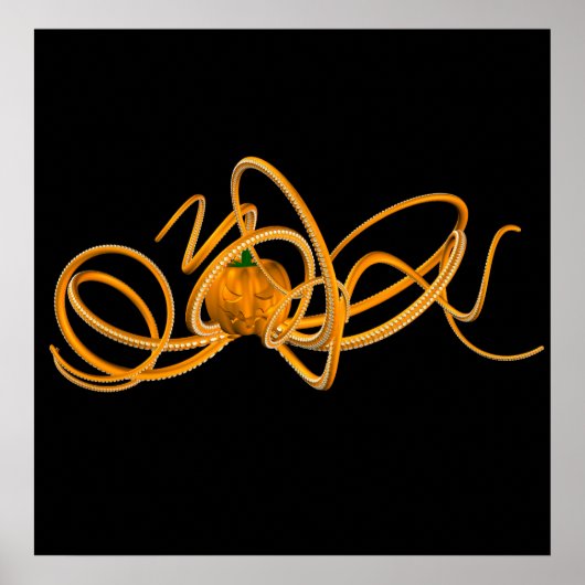 Oranje octopus poster (Voorkant)