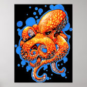 Oranje octopus poster (Voorkant)