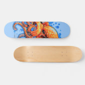 oranje octopus skateboard (Horizontaal)