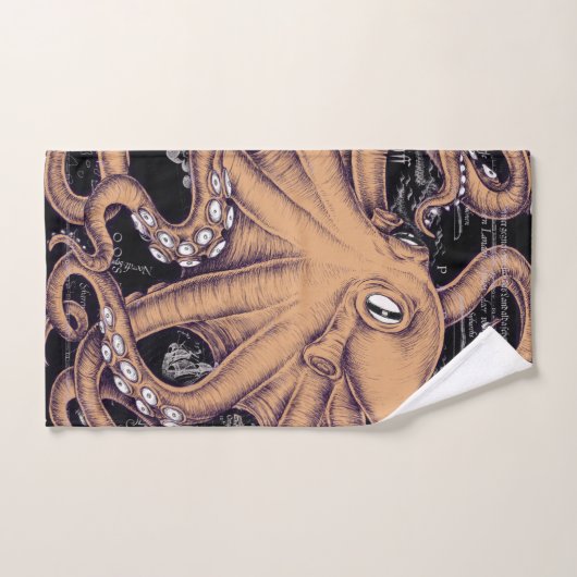 Oranje octopus Tentacles inkt Bad Handdoek (Handdoek)