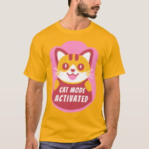 Oranje of Gele Tabby Kat Kitten met Aangepaste Tek T-shirt