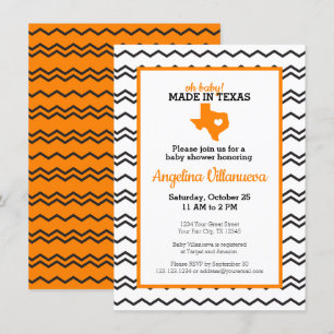 Oranje Oh Baby! Chevron Made in Texas Shower Kaart