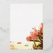 Oranje Oleander Bloem Foto Bruiloft Bewaar de Datu Folie Uitnodiging (Achterkant)