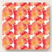 Oranje Oleander Floral Pattern Bier Onderzetter (Voorkant)