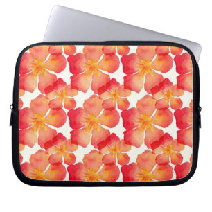 Oranje Oleander Floral Pattern Laptop Sleeve