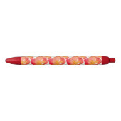 Oranje Oleander Floral Pattern Zwarte Inkt Pen (Voorkant)