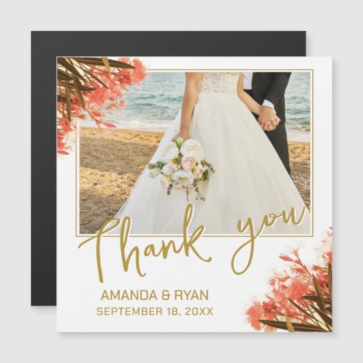 Oranje Oleander Flowers Foto Hartelijk dank voor b (Voorkant / Achterkant)