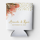 Oranje Oleander Flowers Gold Glitter Wedding Blikjeskoeler (Voorkant)