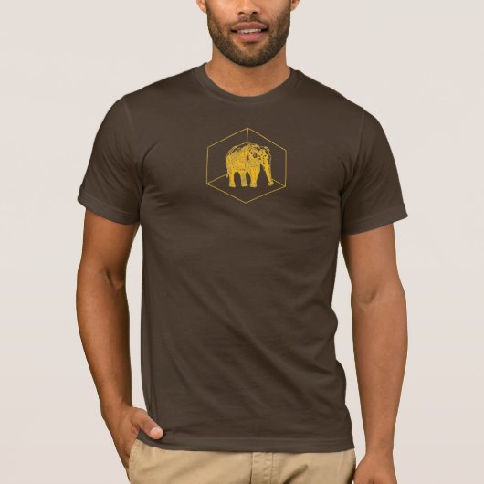 oranje olifant in de kamer t-shirt (Voorkant)