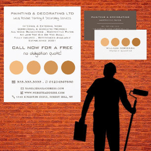 Oranje ombre-cirkels, schilder en decorator flyer