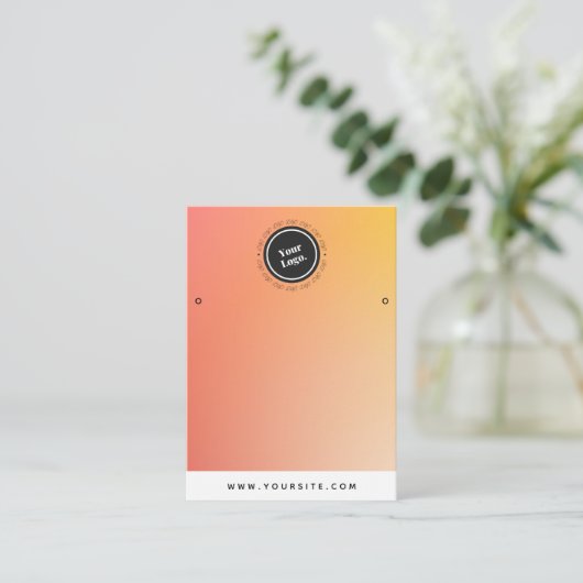 Oranje Ombre gradiënt Aangepaste Logo Vertoning Visitekaartje (Staand voorkant)