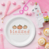 Oranje Ombre pompoenen Gezegende Thanksgiving Dine Papieren Bordje (Feest)