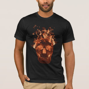 Oranje ontvlamming schedel T-shirt