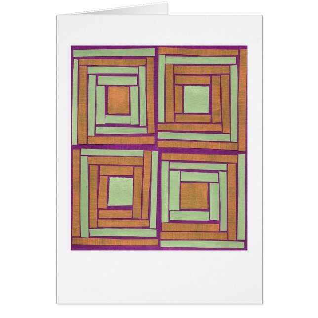 Oranje ontwerp van groene vierkantjes (Voorkant)