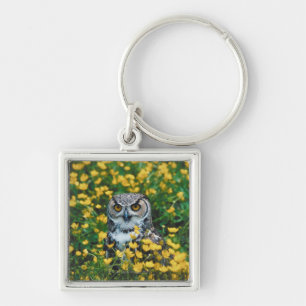 Oranje Oogollen in de Meadow of Flowers Sleutelhanger